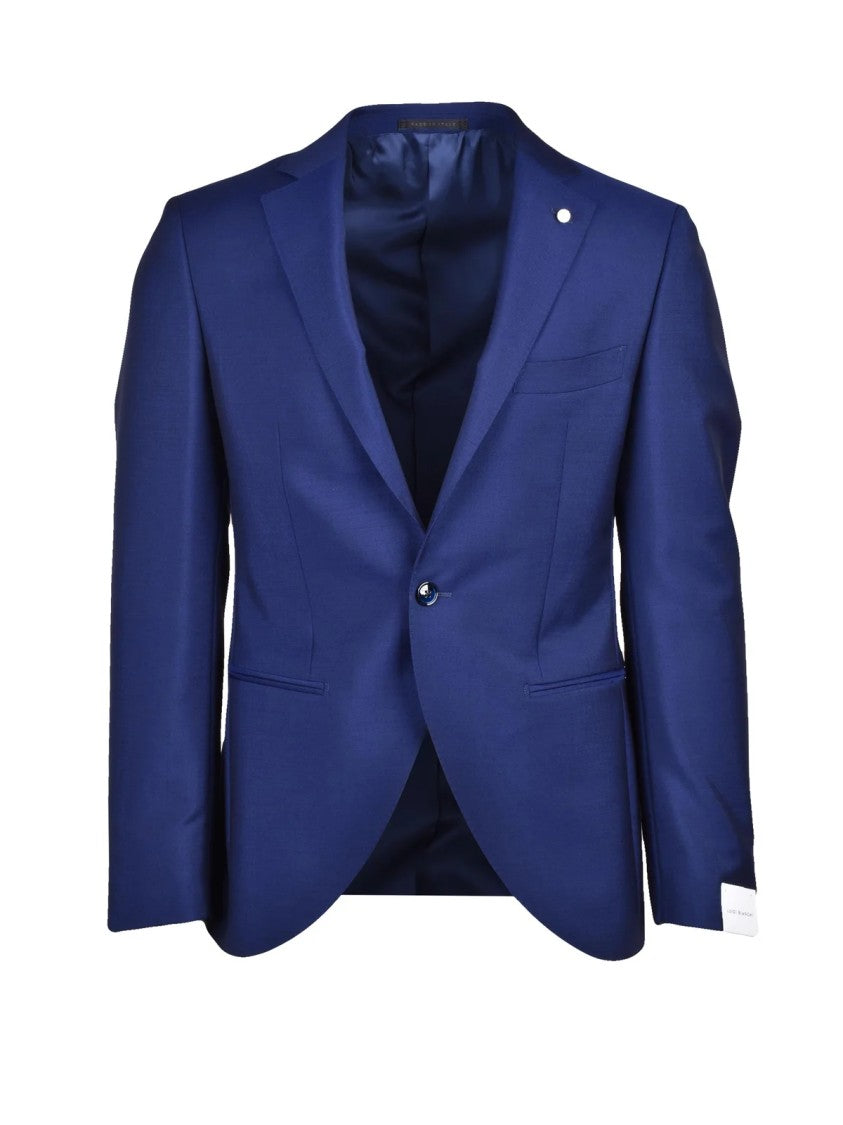 Luigi Bianchi Fitted Jacket Wool Mohair - Royal Blue