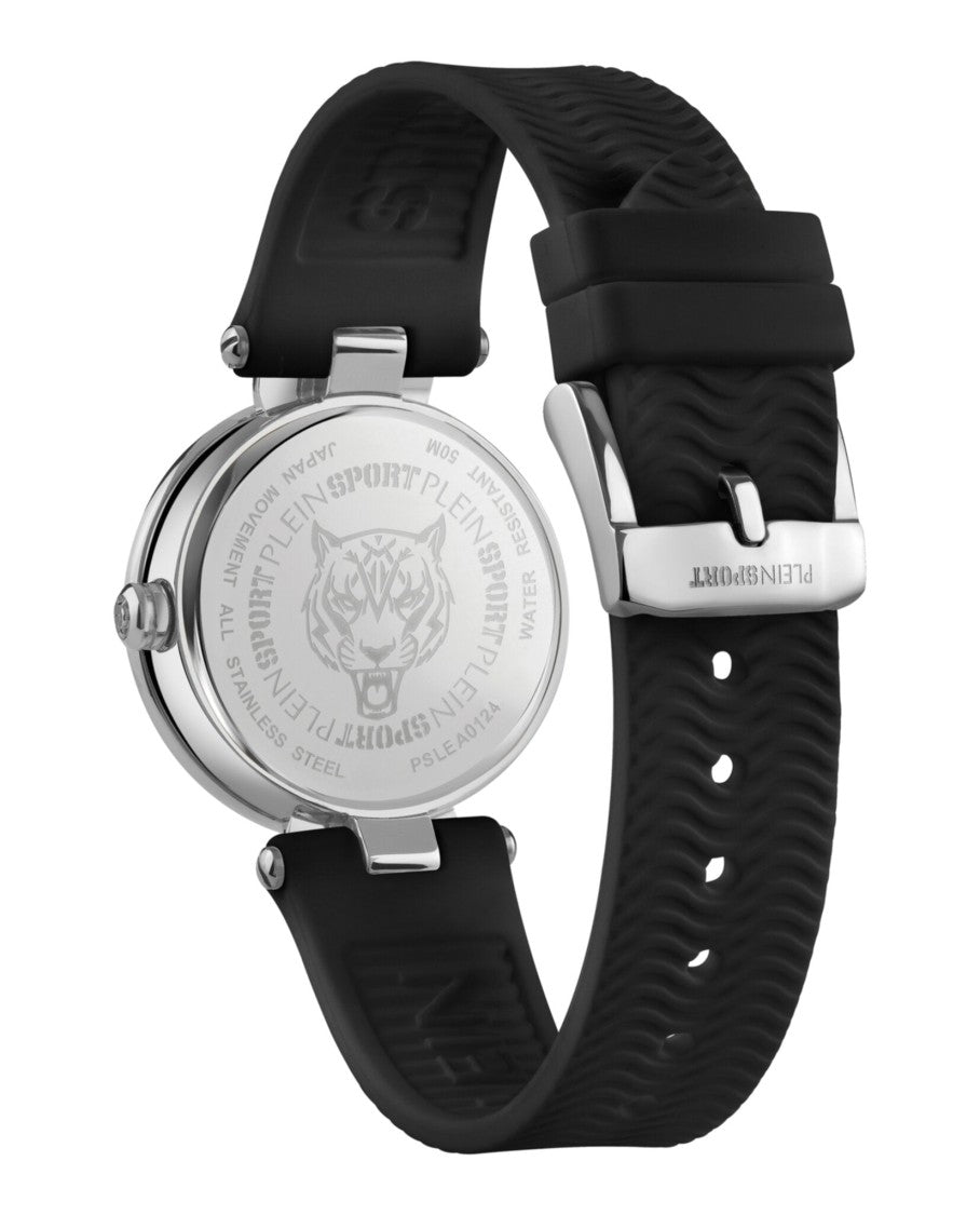 Plein Sport Two-Hand Quartz Movement Watch With Textured Silicone Strap