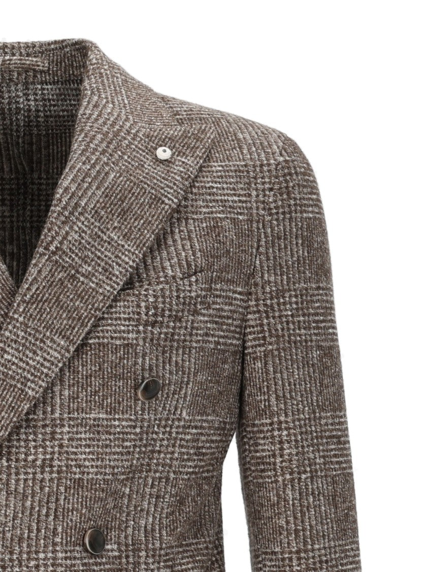 Brando-Lubiam Double-Breasted Checkered Jacket With Wide Lapels