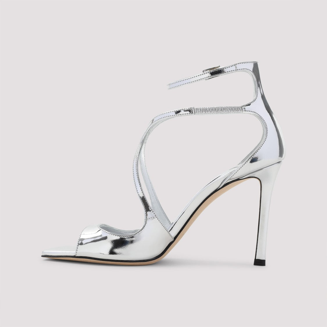 Jimmy Choo Metallic Patent Calf Leather Azia 95 Sandals