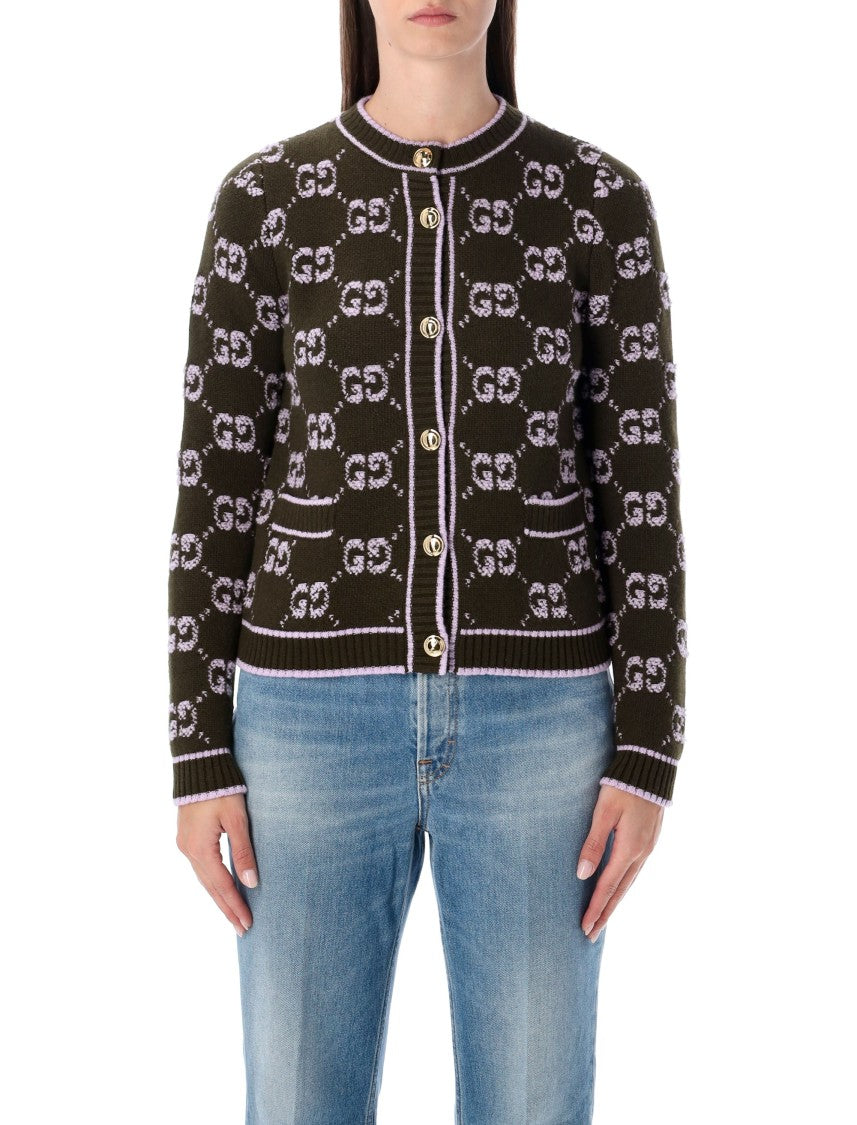 Gucci Gg Wool Bouclé Jacquard Cardigan With Buttons