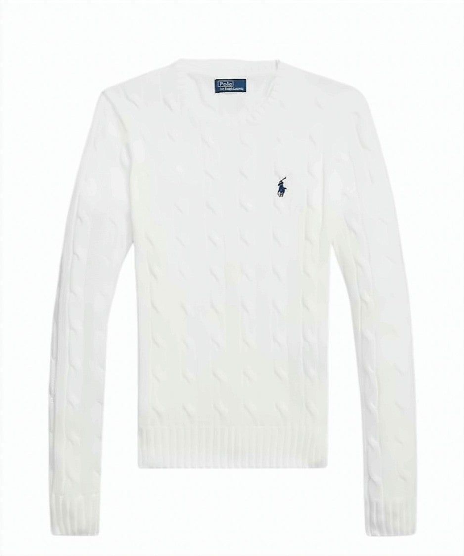 Polo Ralph Lauren Crew Neck Sweater In Cable Knit Cotton