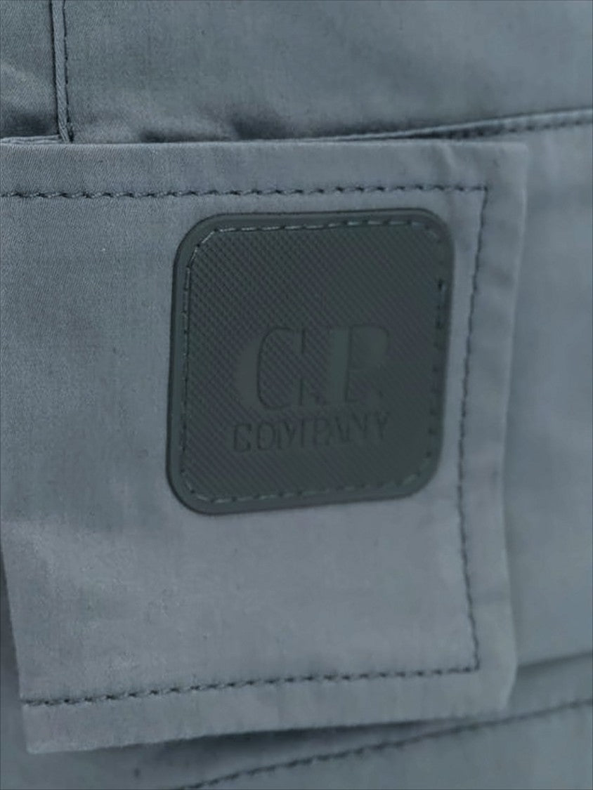 C.P. Company Structured Grey Shorts With Multiple Pockets And Logo Detail