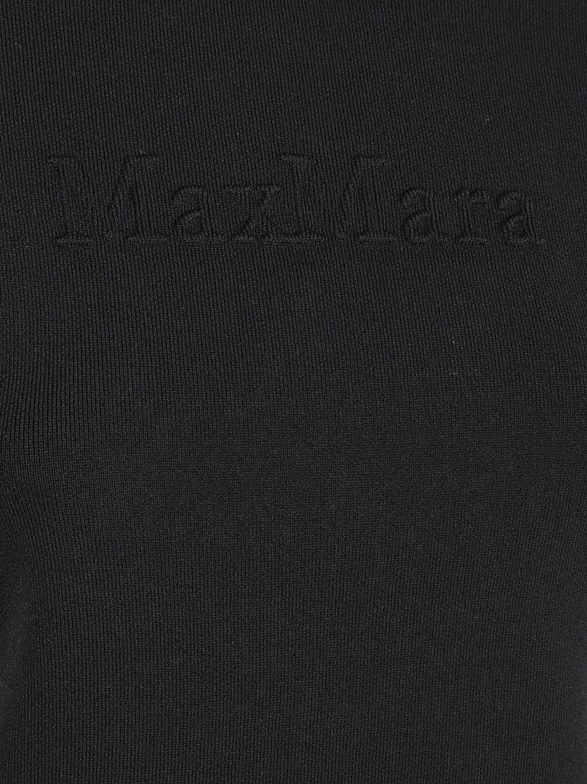 Max Mara Fitted Short-Sleeve Sweater With Crew Neckline