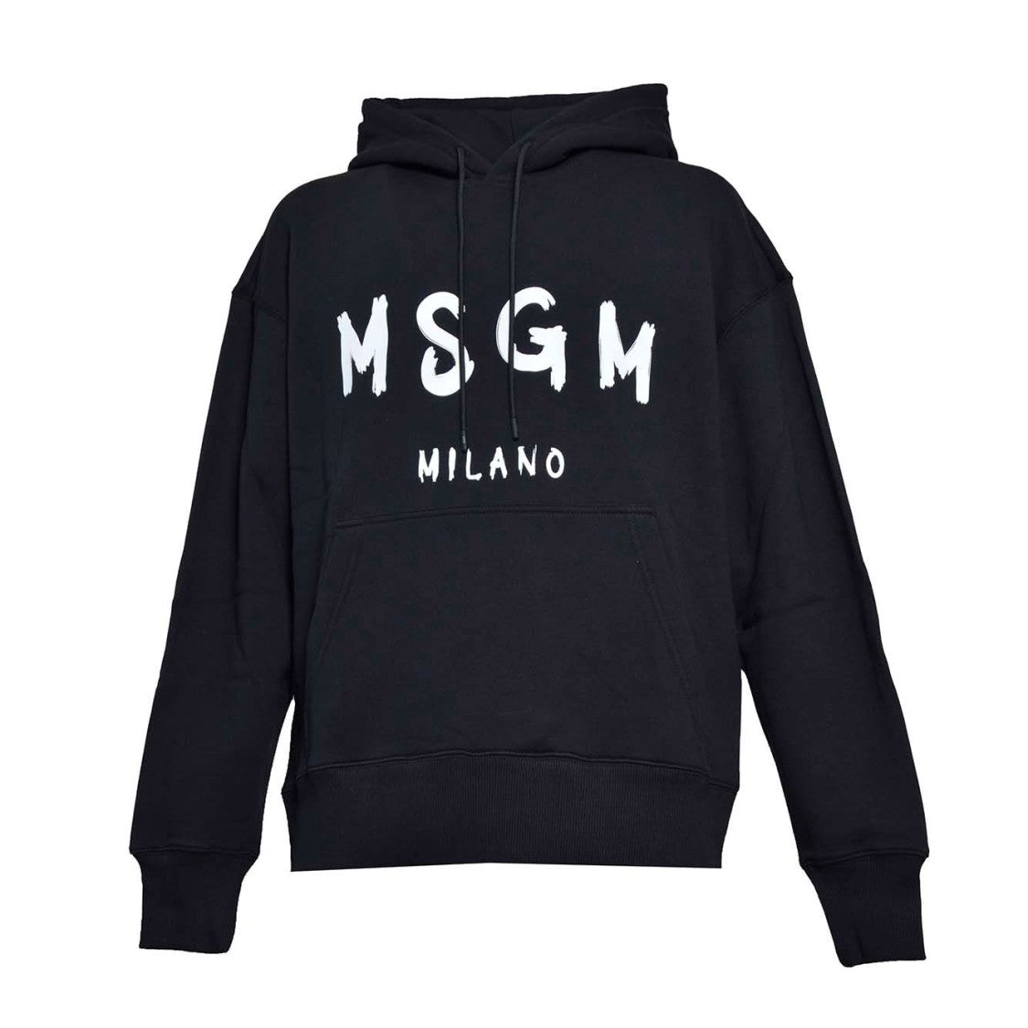 Msgm Black Cotton Hoodie