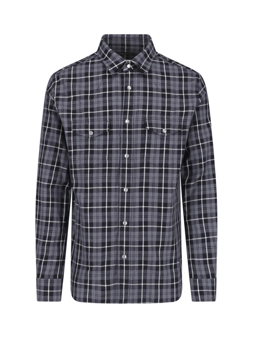 Tom Ford Plaid Dual Chest Pocket Button-Down Shirt