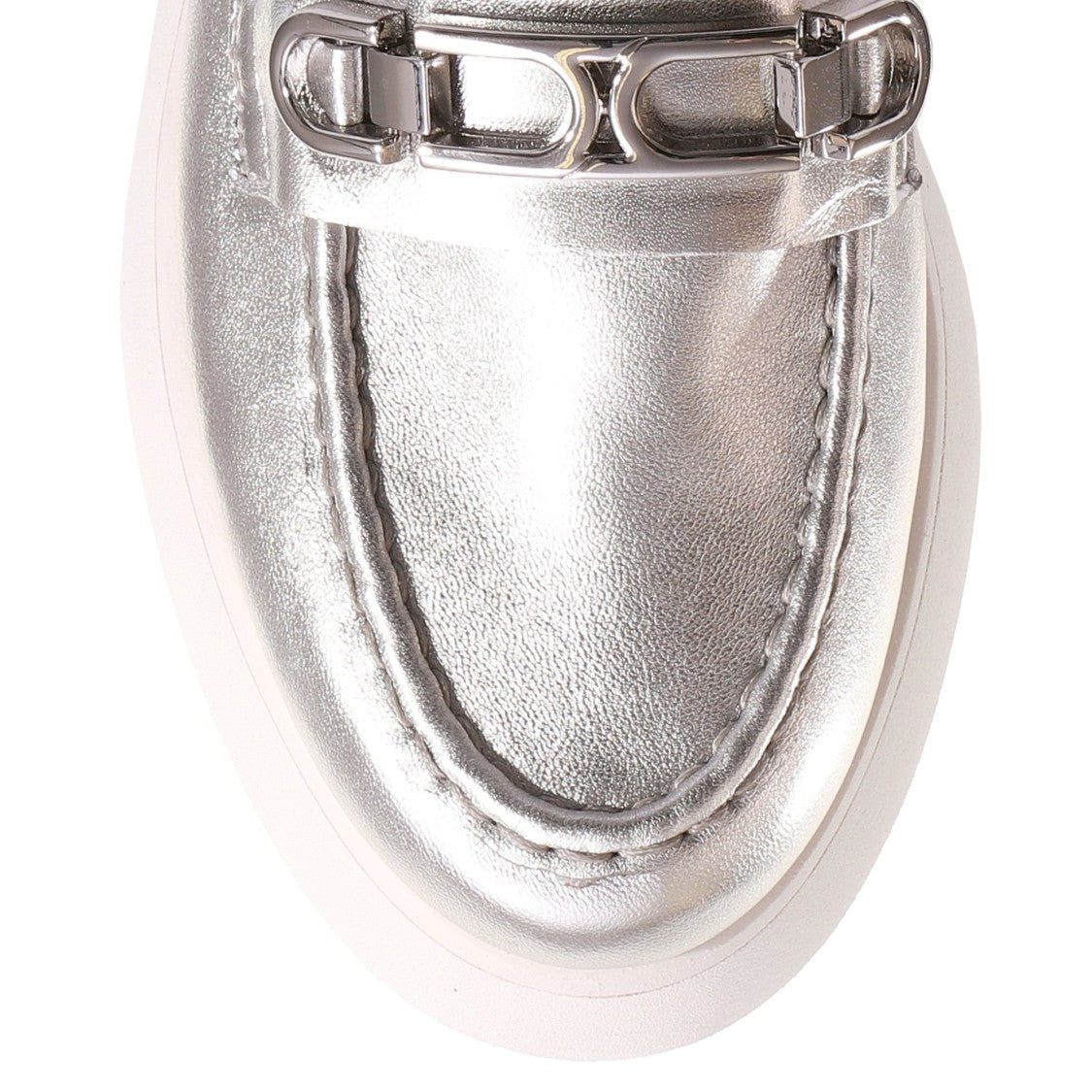 Högl Silver Cecil Metallic Decorative Bit Leather Loafers