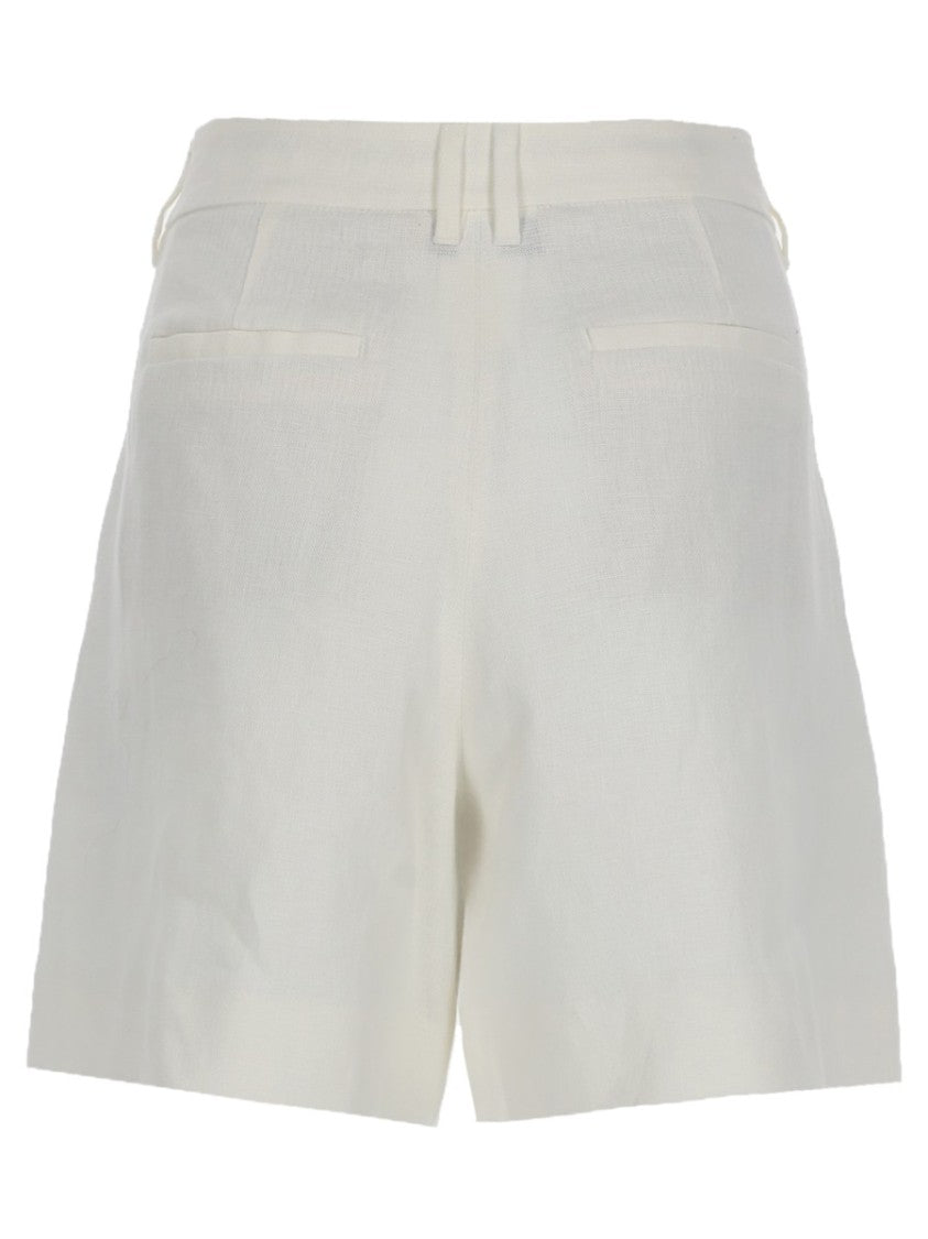 Max Mara Party Tailored White Linen Shorts