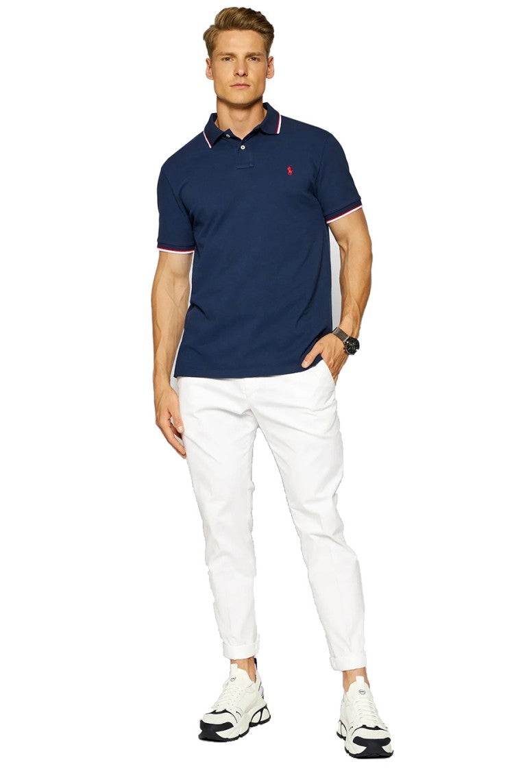 Polo Ralph Lauren Sky Blue T-Shirt With Structured Collar
