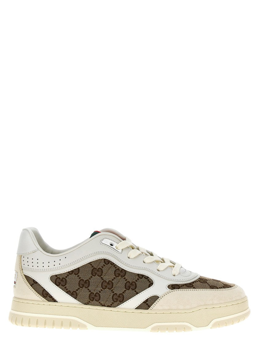 Gucci Lace-Up Sneakers In Original Gg Fabric