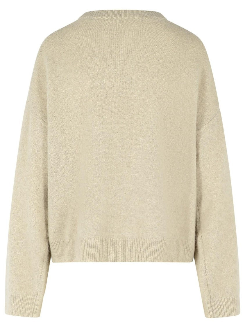 Loulou De Saison Stone Melange Tristan Dropped-Shoulder Wool Sweater