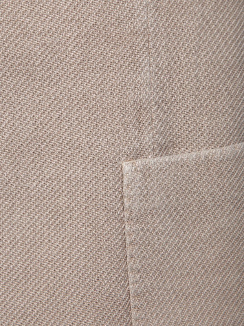 Dell'oglio Tailored Beige Blazer With Classic Notch Lapel