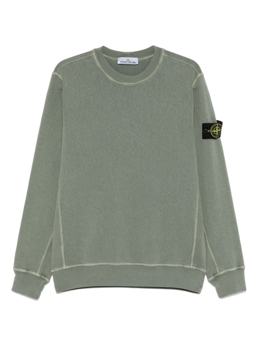 Stone Island Relaxed-Fit Green Sweatshirt With Logo Detail