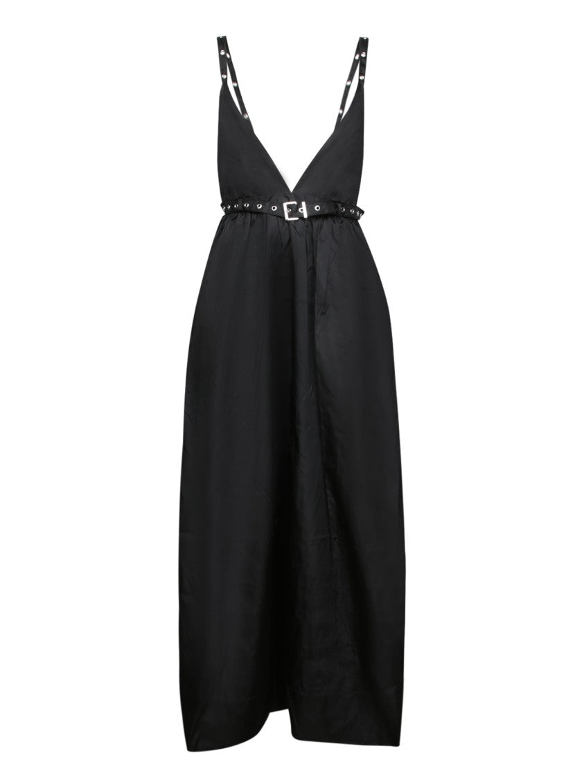 Ganni Black Dress With Adjustable Straps