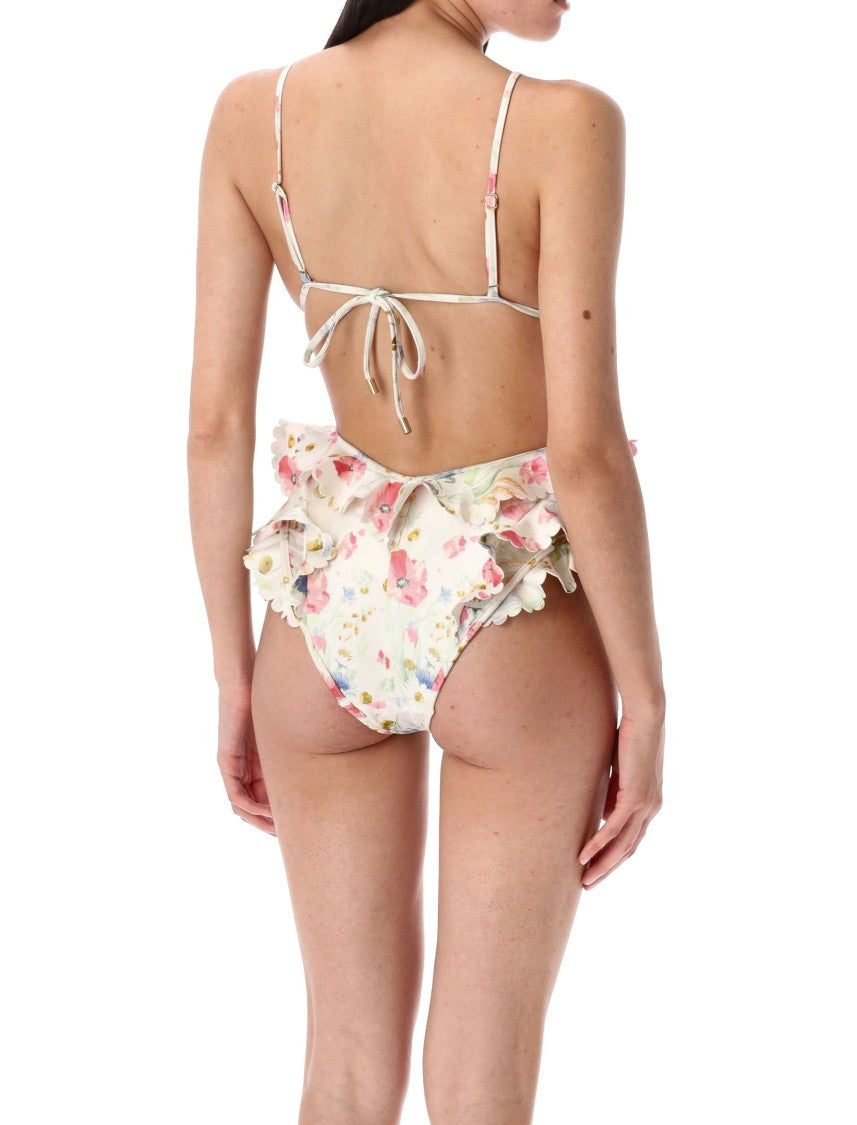 Zimmermann Floral Print One-Piece Swimsuit