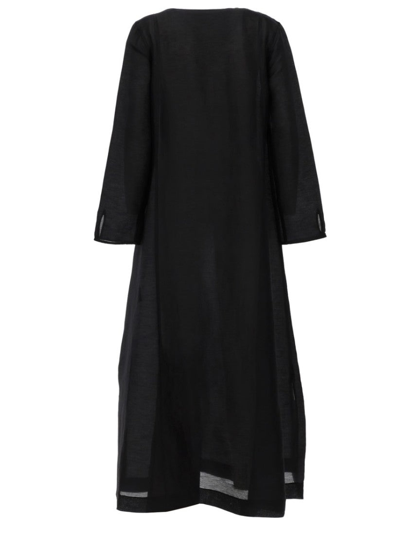 Tory Burch Long Caftan Linen-Silk Maxi Dress