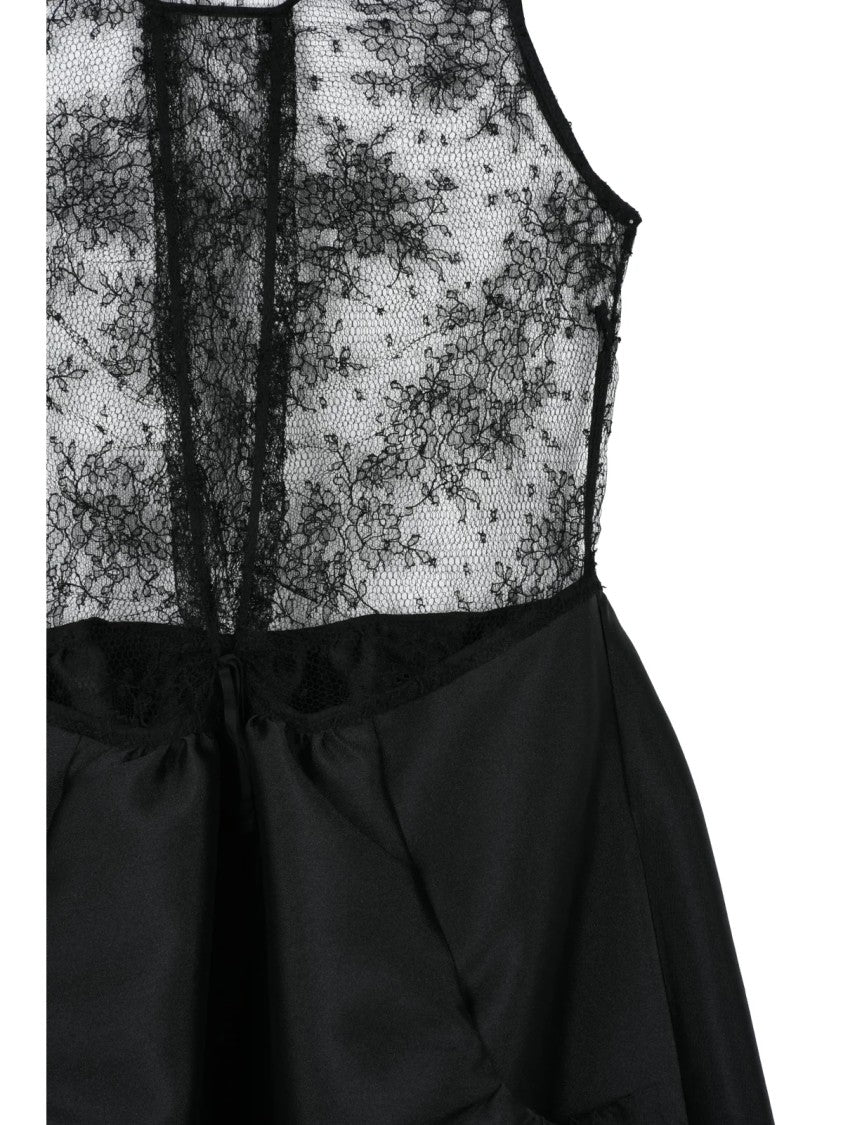 Ter Et Bantine Black Lace Bodice Poppy Skirt Midi Dress