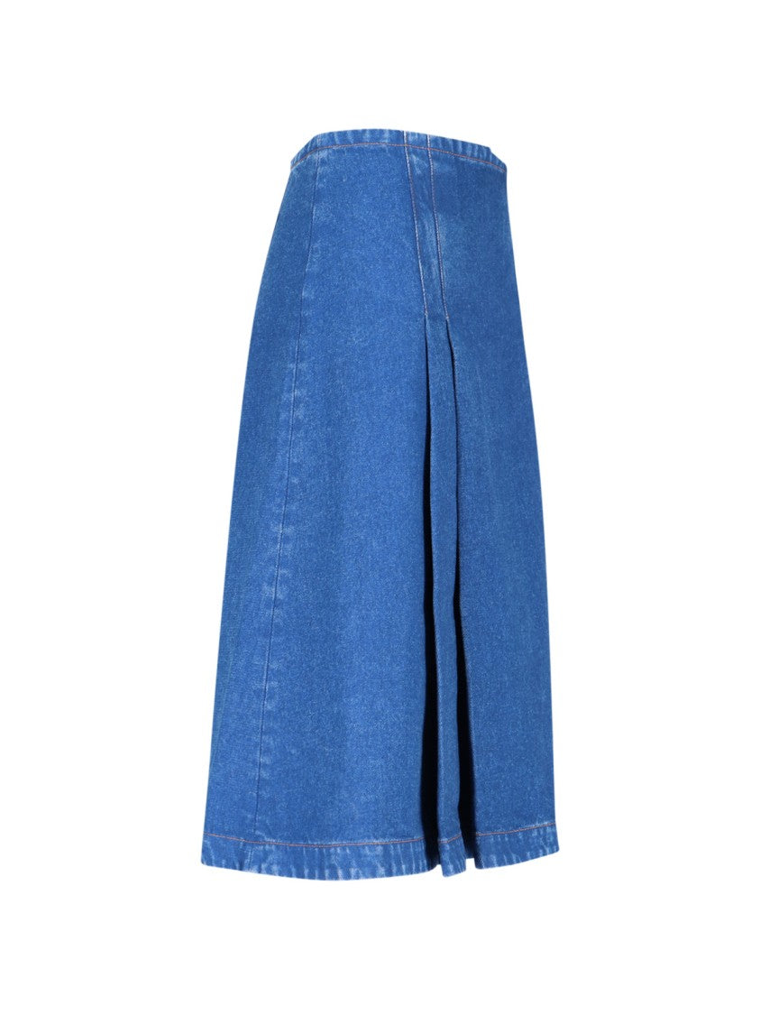 Marni Denim Midi Skirt – Blue