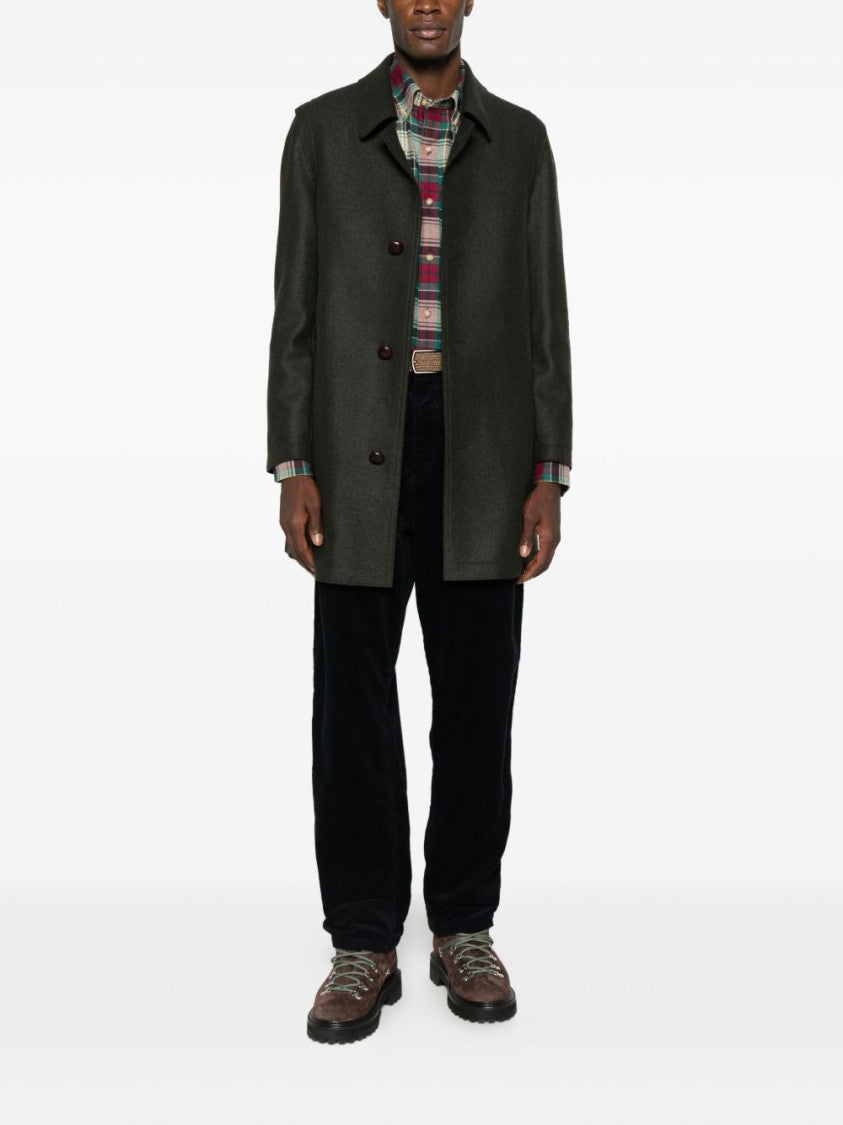 Lodenfrey Textured Green Wool Coat