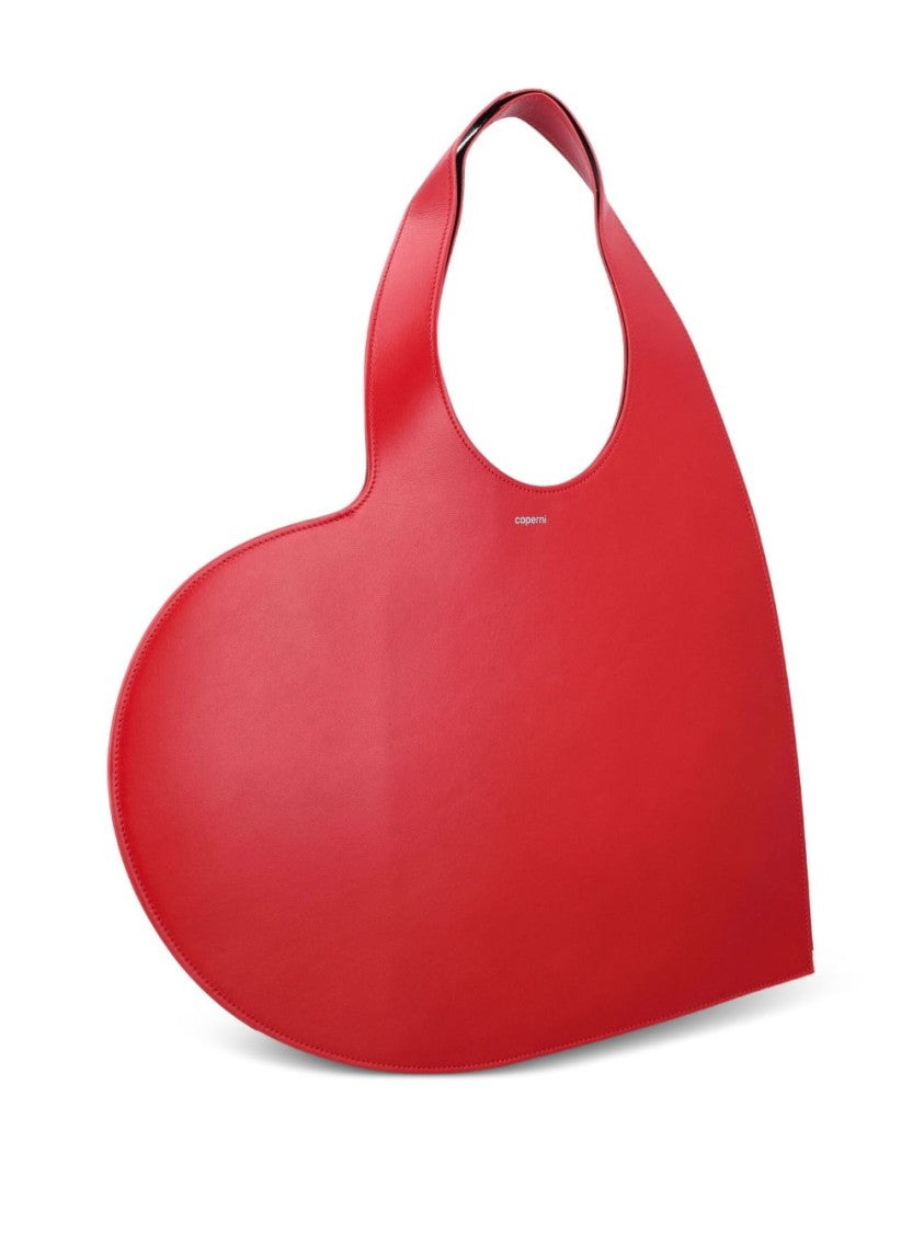 Coperni Heart-Shaped Tote Bag In Pristine Red Leather