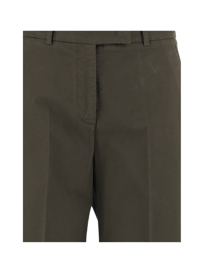 Ql2 Tailored Military Green Stretch Cotton Pants