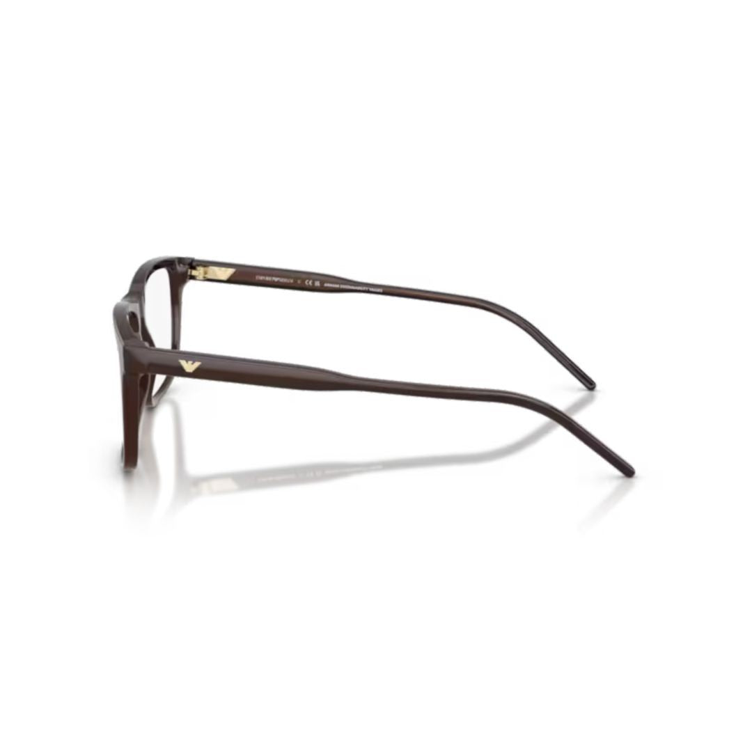 Emporio Armani 0Ea3257 Rectangular Acetate Frame Eyeglasses With Metallic Accents