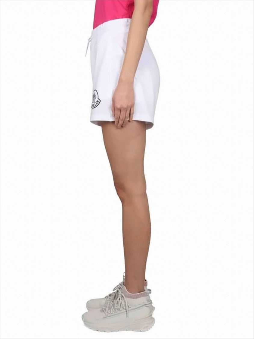 Moncler Cotton Shorts With Elastic Waistband And Subtle Logo Patch