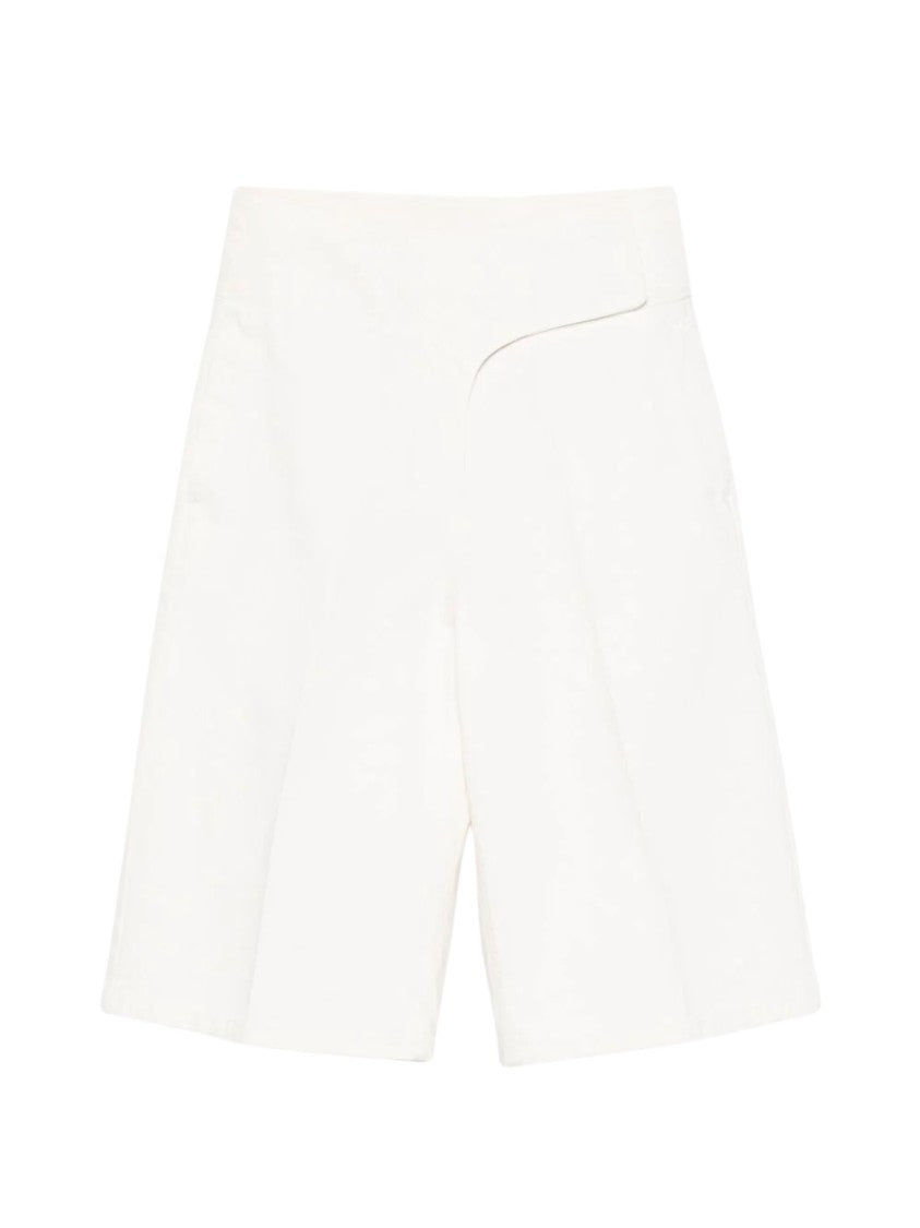 Ami Paris White Panelled Design Cotton Shorts