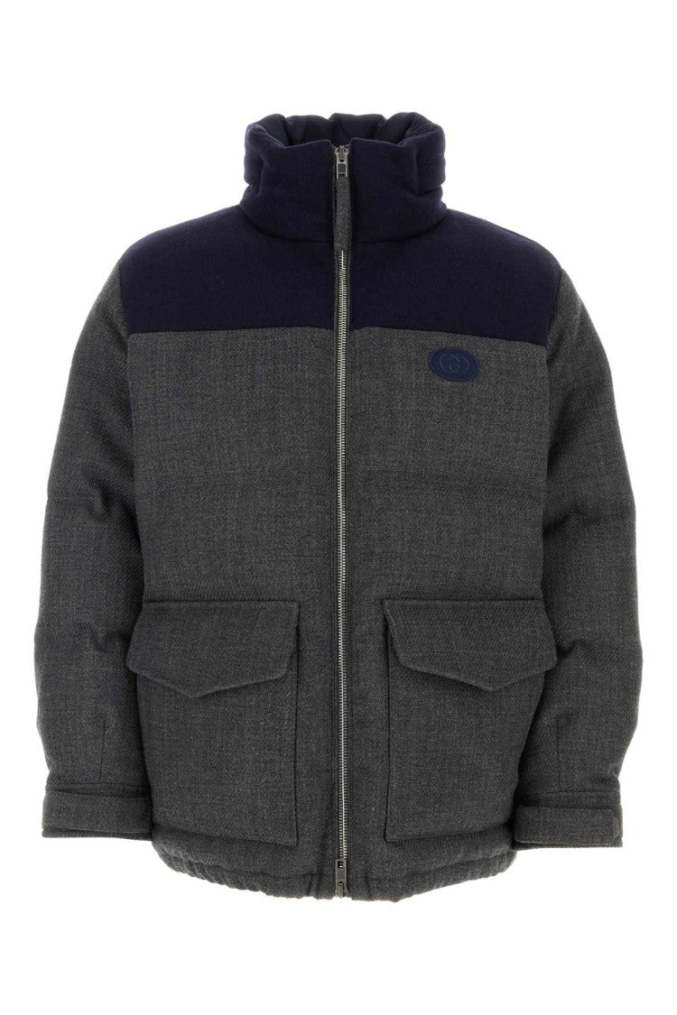 Gucci Dark Grey Wool Blend Down Jacket