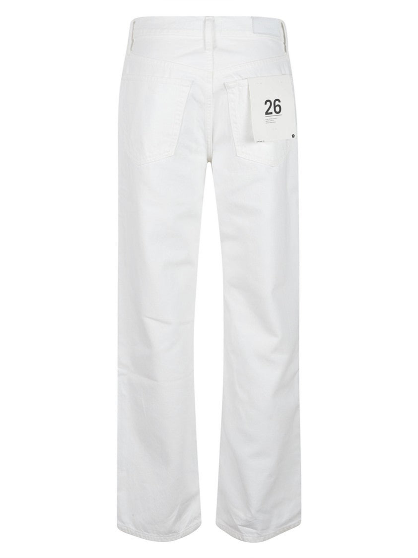 Re/Done White Denim Jeans With Straight-Leg Cut