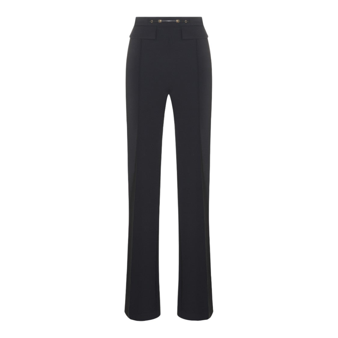 Elisabetta Franchi Tailored High-Waisted Trousers With Gold Accents