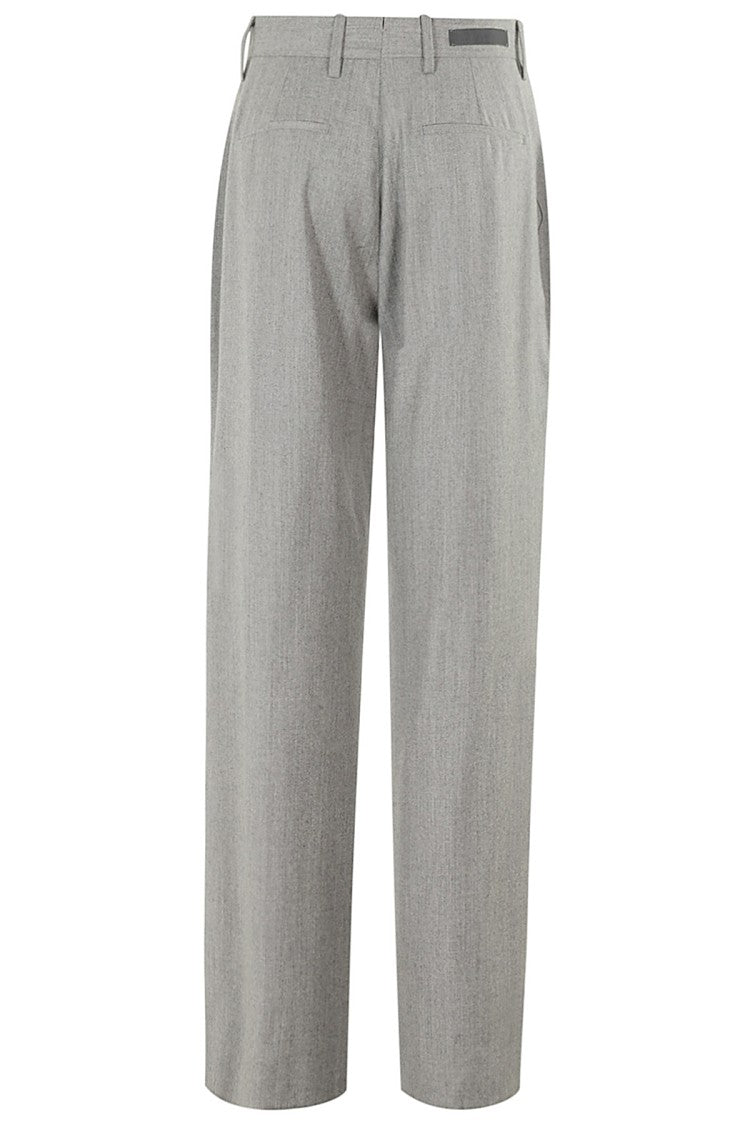 Briglia Pearl Gray Straight-Leg Briglia Pants With Classic Features