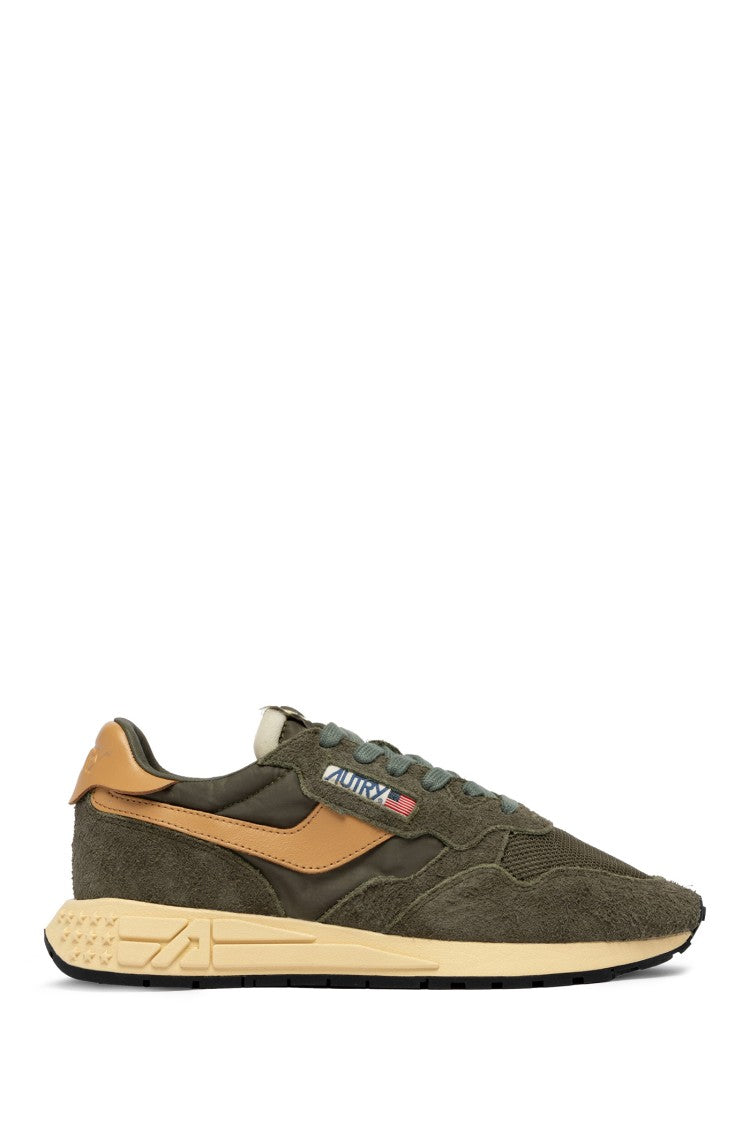 Autry Green Reelwind Suede Mesh Sneakers