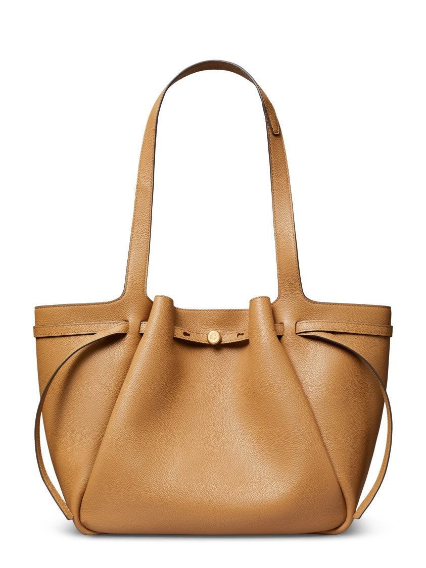 Tory Burch Romy Brown Cow Leather Tote Bag