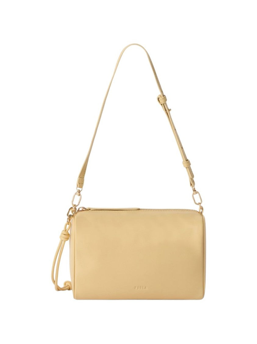 Furla Black Rectangular Leather Embossed Bag