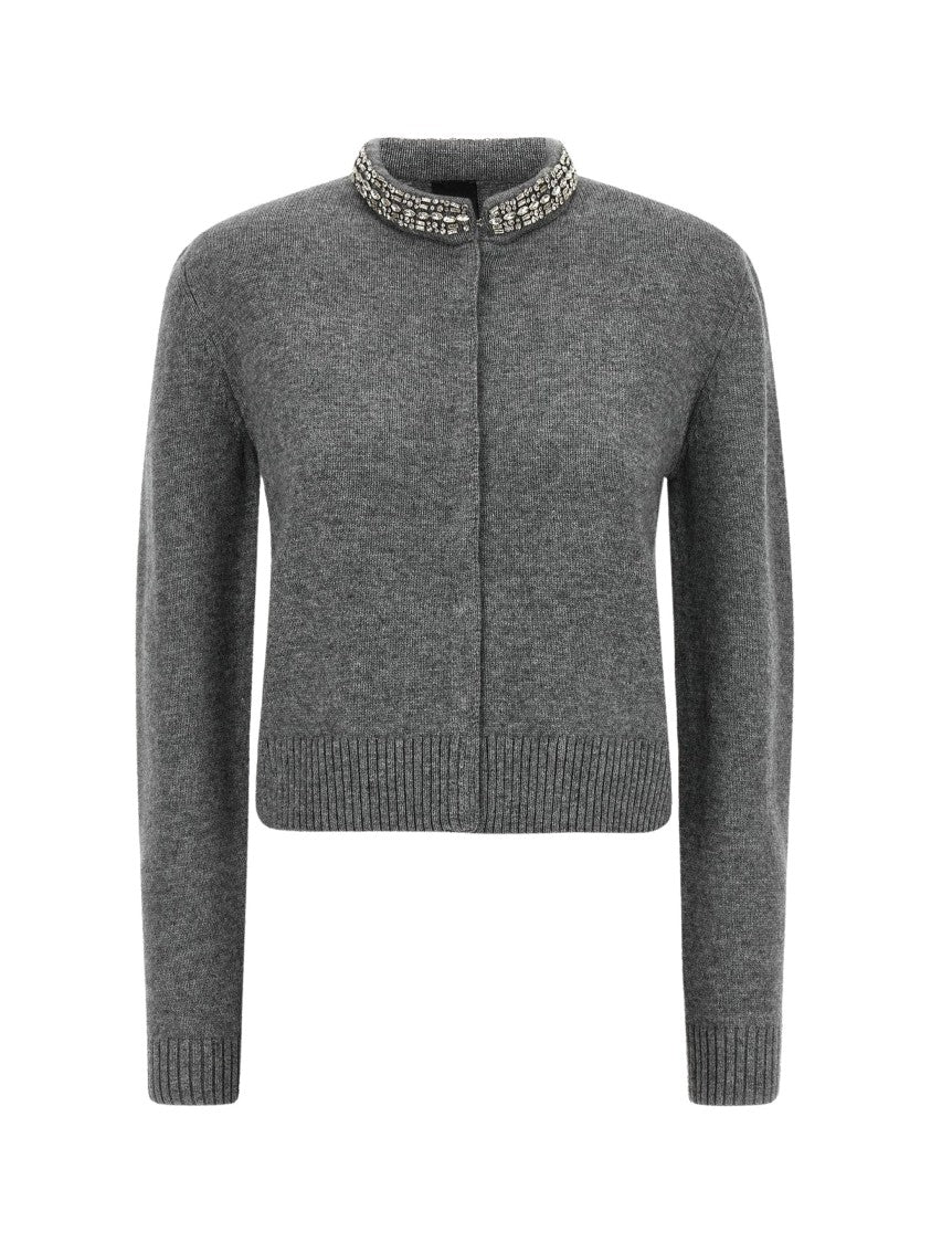 Pinko Colonia Jewel Collar Wool-Blend Cardigan