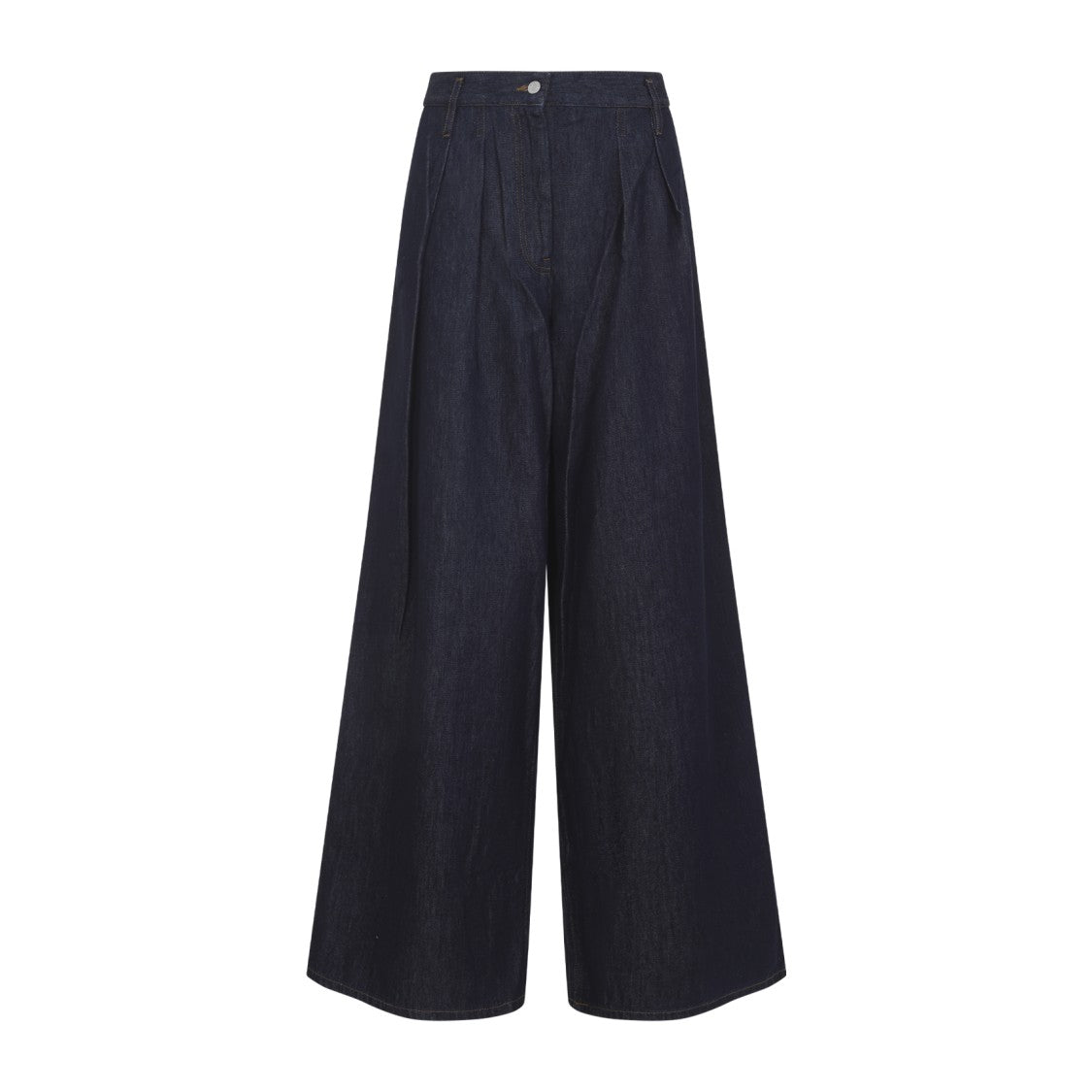 Dries Van Noten Wide-Leg High-Waisted Dark Denim Jeans With Front Pleats