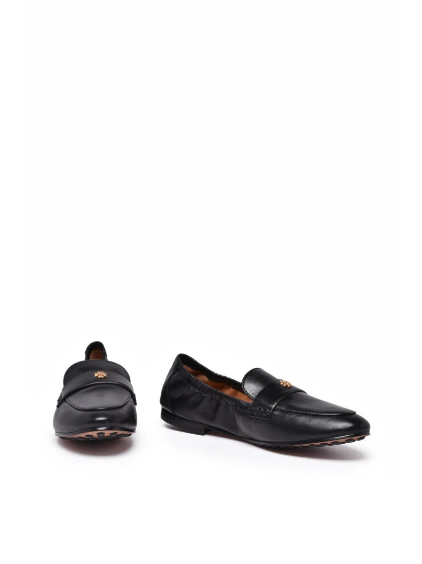 Tory Burch Black Emblem Leather Loafers