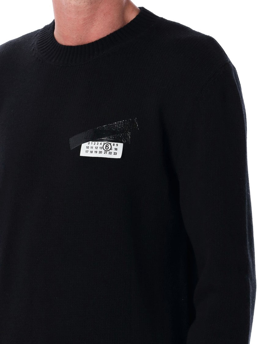 Mm6 By Maison Margiela Wool Taped Label Crewneck Sweater