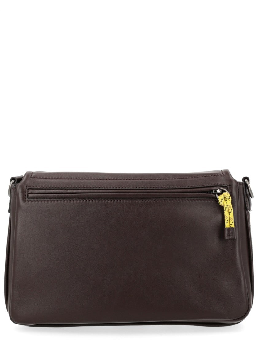 Fendi Rectangular Calf Leather Messenger Bag With Buckle Closure