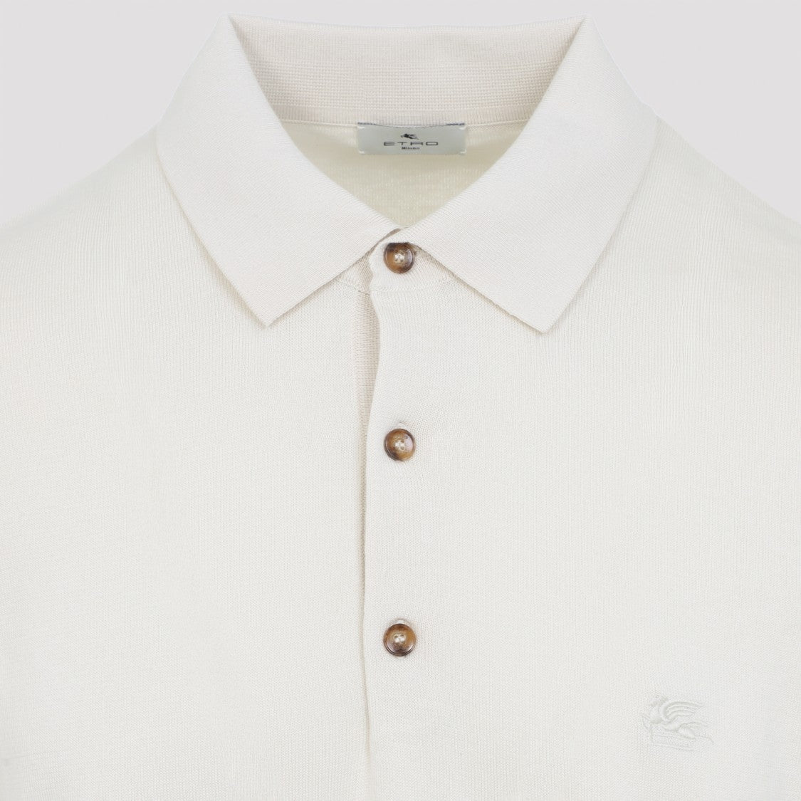 Etro Short-Sleeve Cotton Polo Shirt With Tonal Embroidery