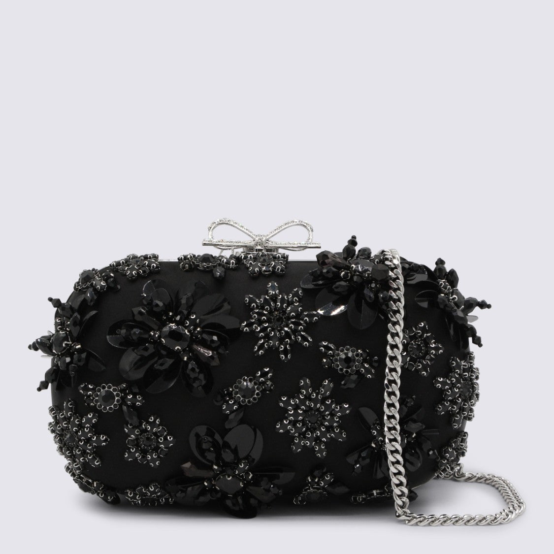 Self-Portrait Black Embellished Clutch
