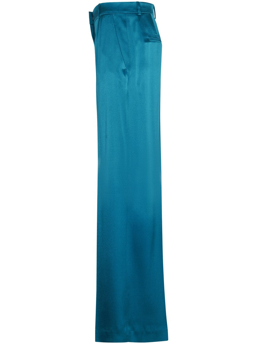 Alberta Ferretti Straight-Leg Trousers With Satin Finish