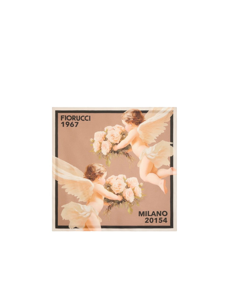 Fiorucci Bouquet Angels Print Viscose-Silk Scarf