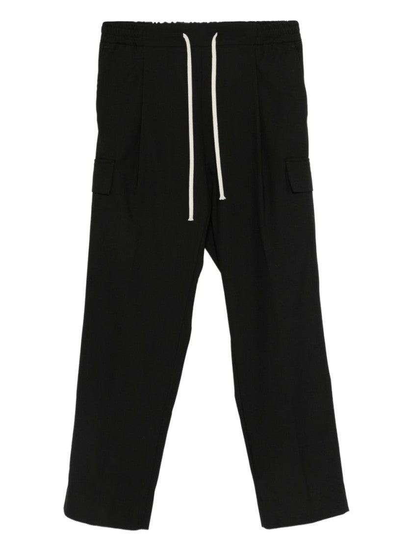 State Of Order Wide-Fit Black Joggers With Drawstring Waist