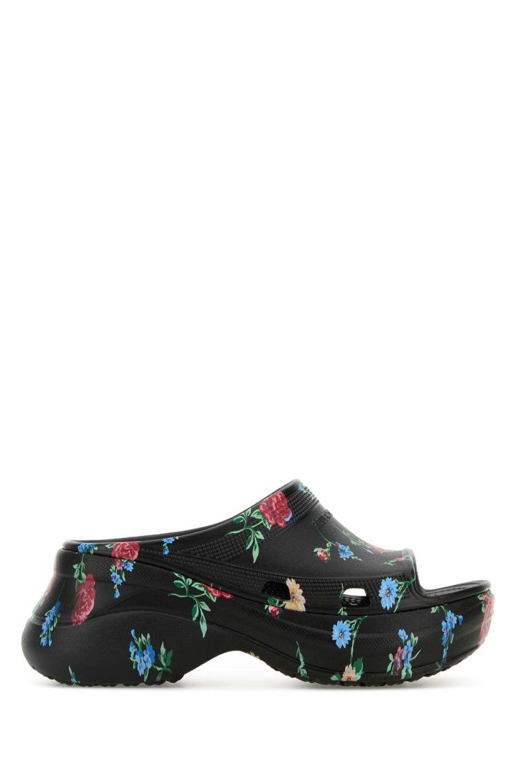 Balenciaga Floral-Printed Rubber Slide Pool Slippers