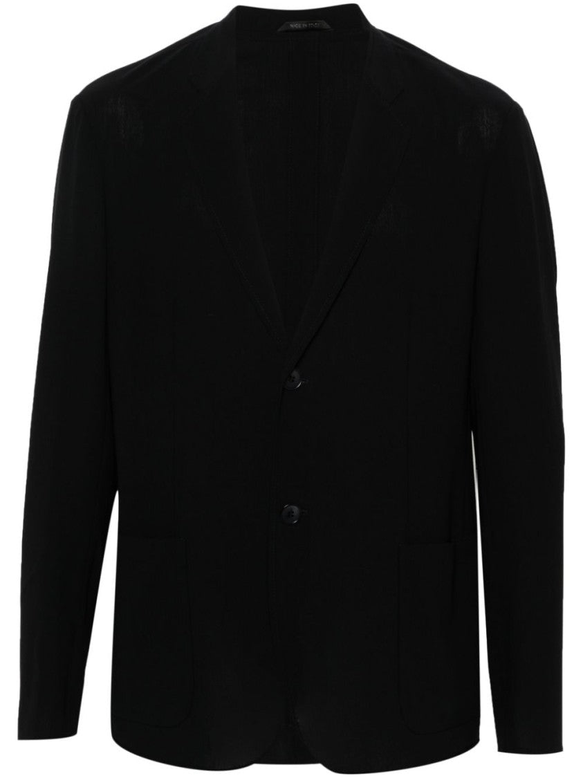 Giorgio Armani Navy Blue Wool Jacket
