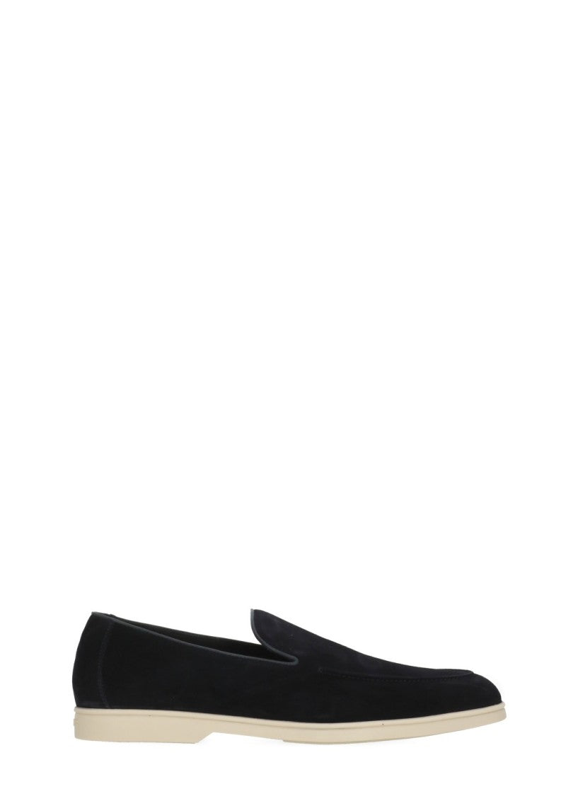 Doucal's Blue Suede Leather Loafers
