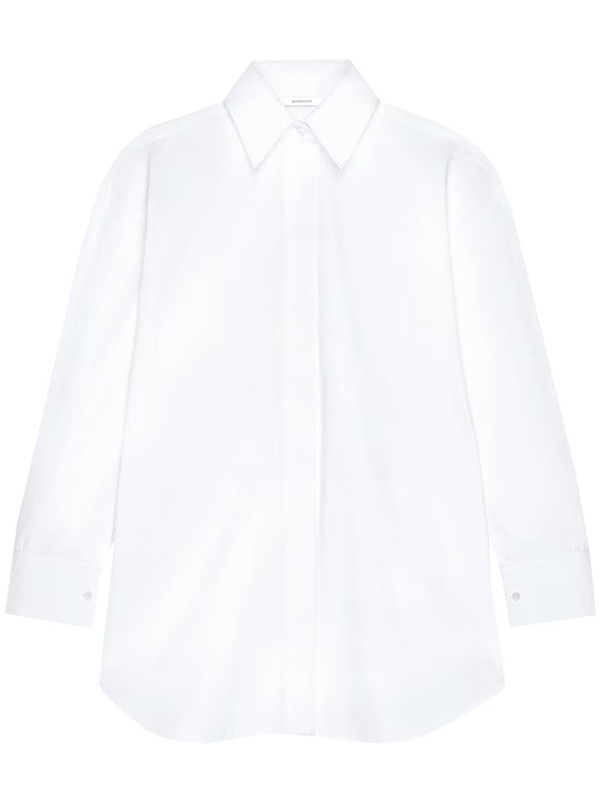 Givenchy Wrapped White Long Sleeve Cotton Shirt