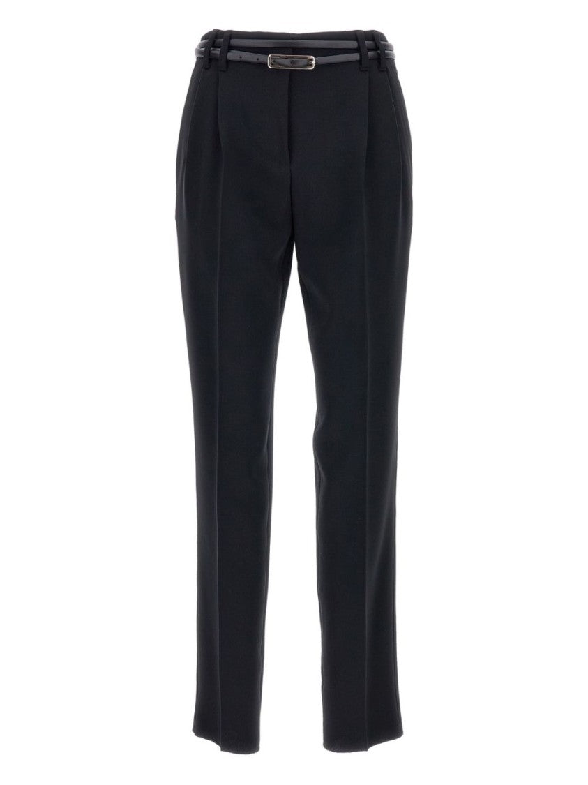 Max Mara Tailored Black Trousers With Subtle Pleats